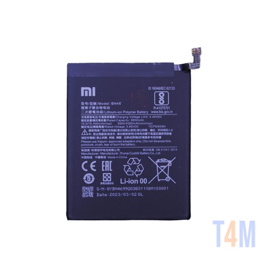 Bateria BN46 para Xiaomi Redmi Note 6/Redmi 7/Redmi Note 8/Note 8T 3900mAh